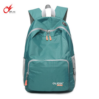 奥利帝克电脑包男女双肩包户外休闲旅行包可折叠小型背包轻便书包 灰绿色#轻便升级款