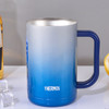 THERMOS 膳魔师 日本新款大容量保温杯网红夏季保冷啤酒杯不锈钢办公泡茶水杯JDK JDK-600毫升蓝色