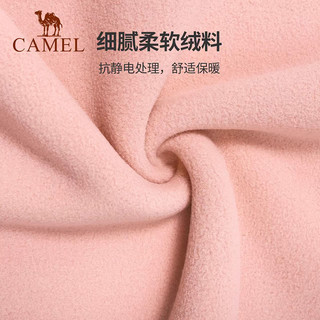 CAMEL 骆驼 户外抓绒衣女2024秋季新款抗静电套头连帽保暖宽松卫衣