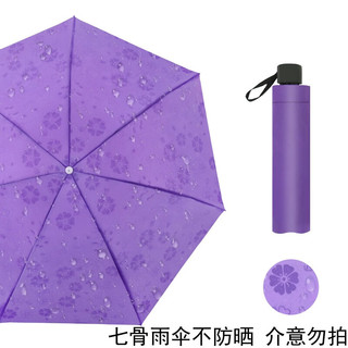 箱居 雨伞防晒黑晴雨两用折叠雨伞 遇水开花天蓝色