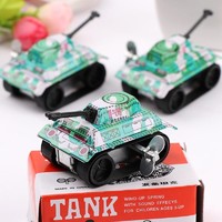 80后经典怀旧铁皮坦克儿童上链发条玩具幼儿园小男女孩品 发条坦克40个装