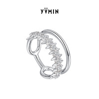 YVMIN 尤目 涟漪系列  不对称尖刺密镶925纯银双层戒指设计师款