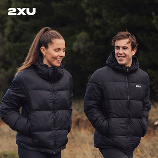 2XU Commute系列 保暖夹克男秋冬新款运动加厚外套连帽防水防寒棉服 黑色 M