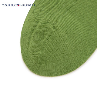 TOMMY HILFIGER24春季女装商务休闲简约小绣标舒适中筒袜子TS000881 绿色320 OS
