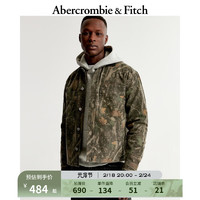 ABERCROMBIE & FITCH男装 24春美式时尚休闲迷彩图案工装夹克 355635-1 橄榄绿迷彩 S (175/92A)