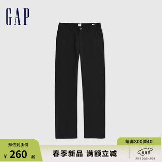 GapGap男装春季2024通勤修身直筒卡其裤长裤891714商务休闲裤 黑色 32 亚洲尺码