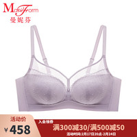 曼妮芬长三角性感蕾丝无钢圈文胸软支撑舒适内衣女士胸罩20840612 090 紫色 75B 34/75B