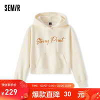 森马（Semir）[商场同款]卫衣女字母印花个性2024新款春宽松连帽套头衫潮流