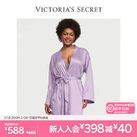 维多利亚的秘密 维密 缎面宽松舒适系带睡袍女 3YB6浅紫色 11237050 XS/S