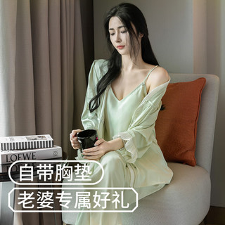 上海故事情人节礼物送老婆女生实用高级感丝绸睡衣高档惊喜生日礼品礼盒装 绿色 M