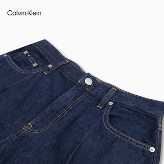 Calvin Klein Jeans24春夏新款女士舒适亚麻复古低腰宽松直筒牛仔裤J223380 1AP-牛仔深蓝 2