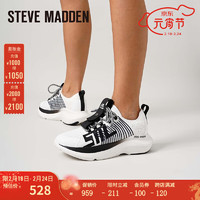 STEVE MADDEN史蒂夫·马登 思美登2024春季厚底时尚休闲运动鞋女 ELEVATE 1 白黑色 35