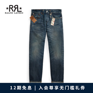 RRL男装 23年秋修身版棉质镶边牛仔裤RL90175 400-蓝色 32/32