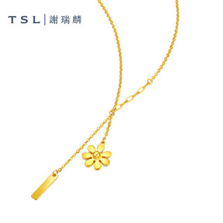 谢瑞麟（TSL）新年 黄金项链女款5G工艺雪花足金锁骨套链XK630 约4.2g
