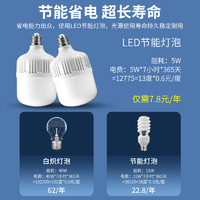 真亮彩 E27led灯泡家用 SY-5W 白光 2只装