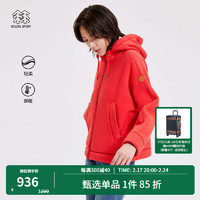 KOLON SPORT/可隆抓绒衣 女子秋冬户外廓形保暖运动露营上衣夹克外套 LKFJ2WTT64-RE 红 165/M