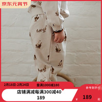 happyology英国儿童印花裤子可爱宝宝男女童耐磨长裤休闲舒适裤装 萌鸭游园会 98cm