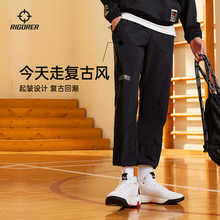 RIGORER 准者 运动长裤男士2024春季新款美式篮球束脚裤户外梭织休闲裤