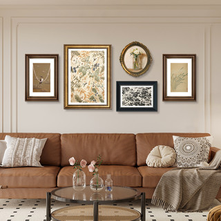 美式装饰画客厅法式复古油画沙发背景墙面高级感壁画小众组合挂画