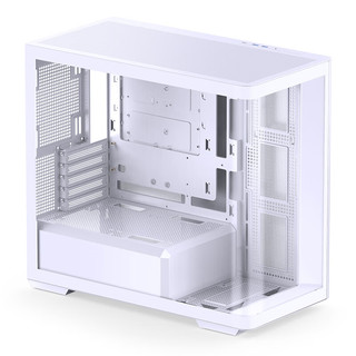 乔思伯（JONSBO）D300白色 MATX机箱超宽景曲面背插式海景房机箱水冷机箱台式机箱 D300白+4×棱镜4Pro风扇【默认3反1正】
