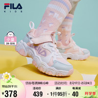 FILA 斐乐 童鞋猫爪鞋2024夏季小童男女童复古跑鞋魔术贴运动鞋