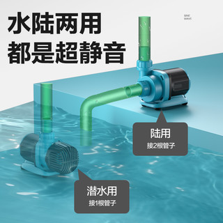 CN/创宁 超静音鱼缸水泵鱼池潜水泵小型底吸抽水泵水陆两用循环泵变频水泵