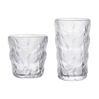 前力 冰川纹玻璃杯家用水杯套装杯子女夏季ins风咖啡泡茶杯啤酒杯
