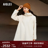 AIGLE艾高秋冬ACW22WFLE008女士防泼水保暖加厚全拉链抓绒衣外套 貂杏色 38