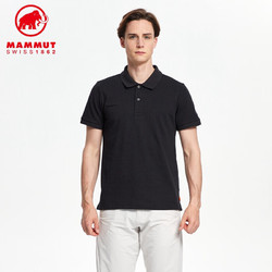 MAMMUT 猛犸象 Logo男速干吸汗短袖运动立领1017-01740黑色