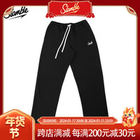 SLAMBLE 秋季直筒毛圈运动卫裤男女篮球跑步百搭训练休闲长裤 黑色 L