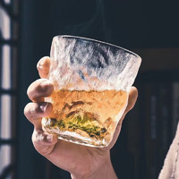 GHZJ 日式冰川纹玻璃杯家用喝水杯饮料杯办公室泡茶杯啤酒杯 冰川矮杯1个 260ml