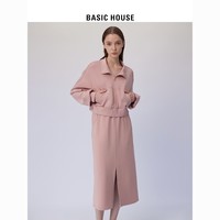 BASICHOUSE 百家好 Basic House/百家好运动服套装女季拉链休闲风半裙套装