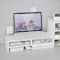 evesigar 伊思家 桌面收纳笔记本电脑增高架 宿舍办公室显示器ins风多层增高置物架 白色单层-台式款