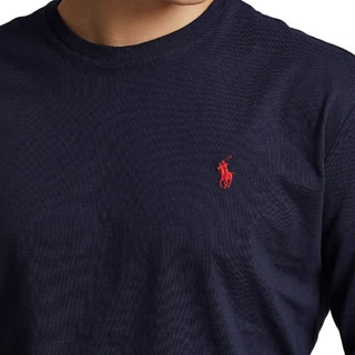 RALPH LAUREN 拉夫劳伦（Ralph Lauren）男士秋冬纯色Logo刺绣圆领长袖T恤 海军蓝色 710671467019