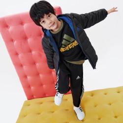 阿迪达斯童装_adidas 阿迪达斯 官方轻运动男小童600蓬修身薄保暖连帽