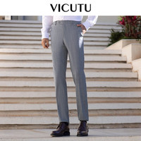威可多男士西裤春秋款商务套装西服裤羊毛正装直筒裤子VBS20121420 灰色条纹 170/81B