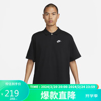 NIKE 耐克 男子T恤AS M NK CLUB POLO MATCHUPOS运动服DX0618-010黑色XL码