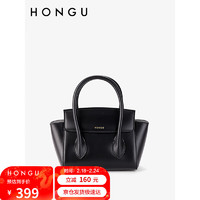 HONGU 红谷 包包牛皮单肩斜挎包手提翅膀包小包女包 H5135268漆黑