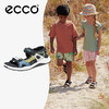 爱步（ECCO）童鞋夏 儿童拼接透气魔术贴凉鞋 全速710642 绿色/棕色71064252589 27码