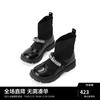 MiniPeace太平鸟童装春新女童短靴F2ZBE1717 黑色