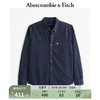 Abercrombie & Fitch 男装 24春夏新款美式复古休闲小麋鹿纽扣式牛仔布衬衫356812-1 深色 S (175/92A)