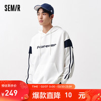 森马（Semir）[商场同款]森马永久联名卫衣男2024春季新款刺绣oversize连帽上衣