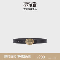 范思哲Versace Jeans Couture男士RODEO BUCKLE板扣皮带 黑色110