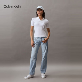 Calvin Klein Jeans24春夏女士复古纯棉水洗低腰直筒版牛仔裤J223726 1AA-牛仔浅蓝 28