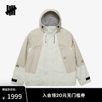 UNDEFEATED五条杠冬季撞色设计户外元素连帽棉服 卡其 S