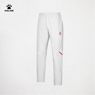 卡尔美（KELME）中国出征系列运动裤男2024年足球训练长裤跑步针织直筒裤子 白色 XL