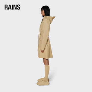 RainsRains 女士休闲防水风衣 时尚简约中长款雨衣外套 Curve W Jacket 午夜黑 M