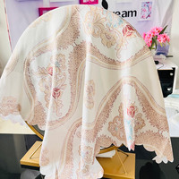 巧林儿化妆镜遮镜子布帘梳妆台镜子套罩遮盖镜子遮挡布盖镜面防尘盖布 雅卉 桌面圆镜盖布:90*90cm