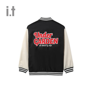 UNDER GARDEN it 男装春夏时尚棒球领图案印花外套00501XM BKX/白黑色 L