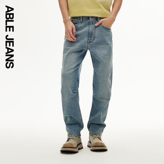 ABLE JEANS【直筒滑板裤】24春季男士牛仔裤直筒宽松水洗裤子 【微弹】天缥蓝 28/30